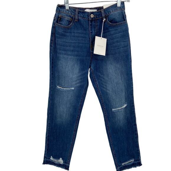 KanCan Skinny Ankle Jeans Womens Size 7 Distressed Raw Hem Cotton Denim - Picture 1 of 14